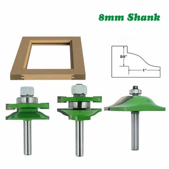 

3pcs 8mm Shank S-shaped knives Milling Cutter S Type Milling Cutter For Wood Floor Cabinet Door Frame Router Bit Set Tools