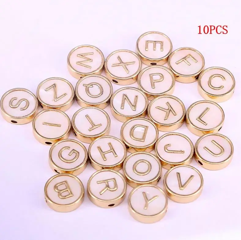 10pcs 10 шт/26 шт, натуральные перламутровые Круглые бусины для изготовления ювелирных изделий - Цвет: 10pcs