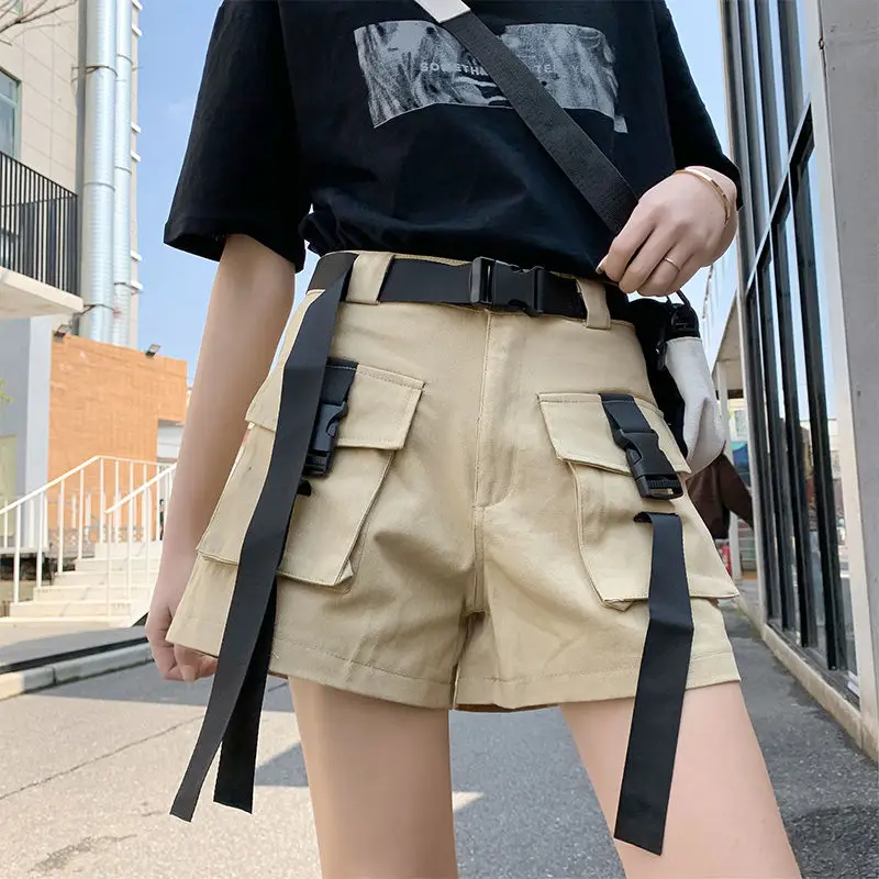 High Waisted Cargo Shorts Women | Shorts Women High Waist Cargo | Cargo  Shorts Belt - Shorts - Aliexpress