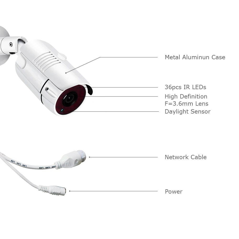 

1080P IP Camera POE Waterproof 48V Surveillance Camera Outdoor CCTV Security Camera Night Vision