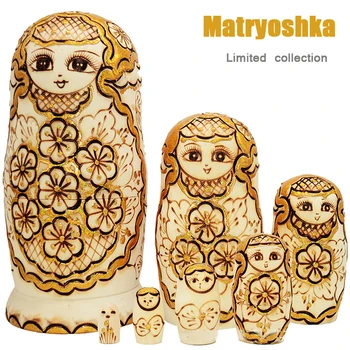

Russian 7-layer matryoshka doll Featured Crafts Decoration Handmade Matryoshka Girl wooden toy gift