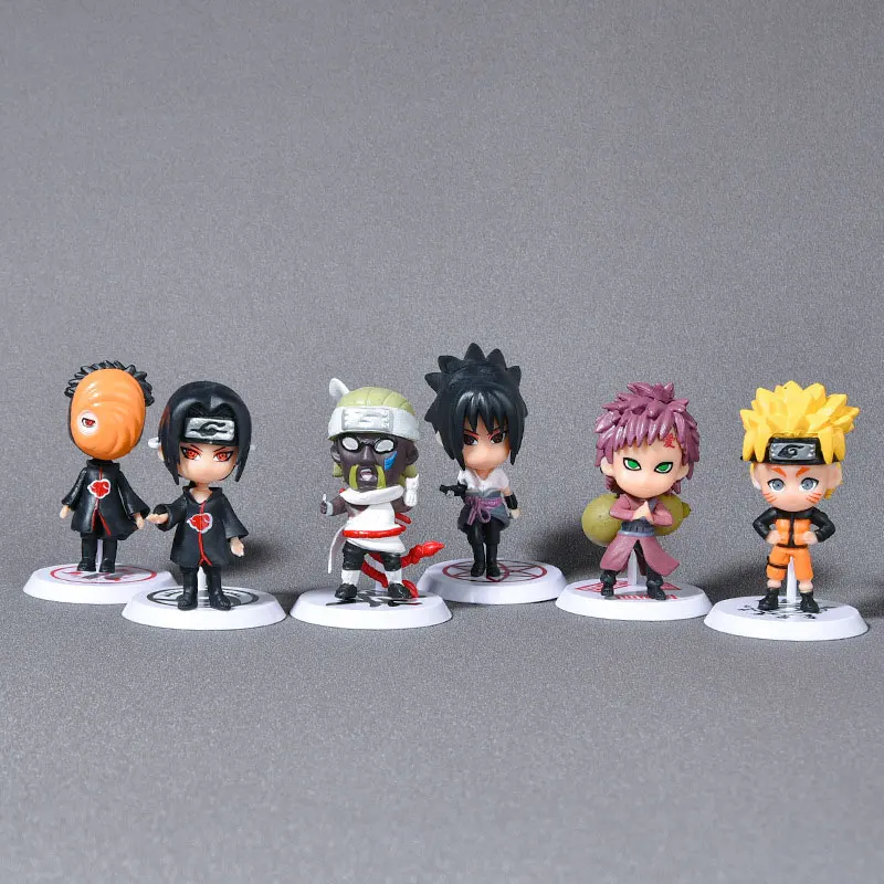 6 pcs/lot Mini Collectable Anime Naruto Action Figures Dolls Itachi Sasuke Gaara Model Figurine for Home Decoration Small Gift | Дом и сад