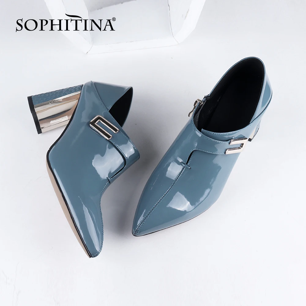 SOPHITINA/модные туфли лодочки Женские Дизайнерские офисные ручной работы на толстом