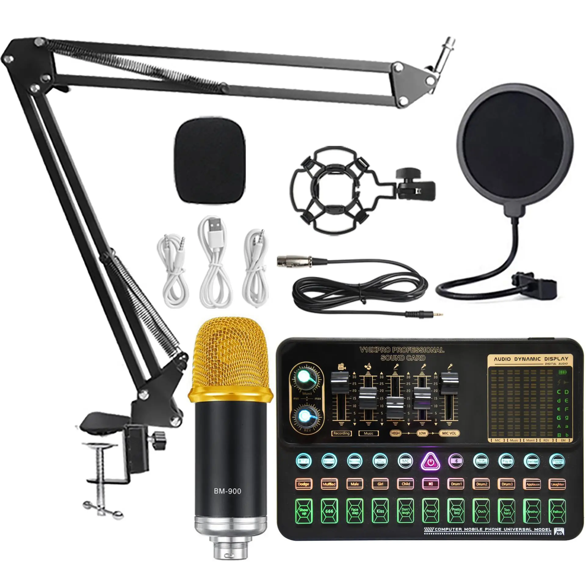 V10XPro-Sound-Card-Studio-Mixer-Singing-Noise-Reduction-Microphone ...