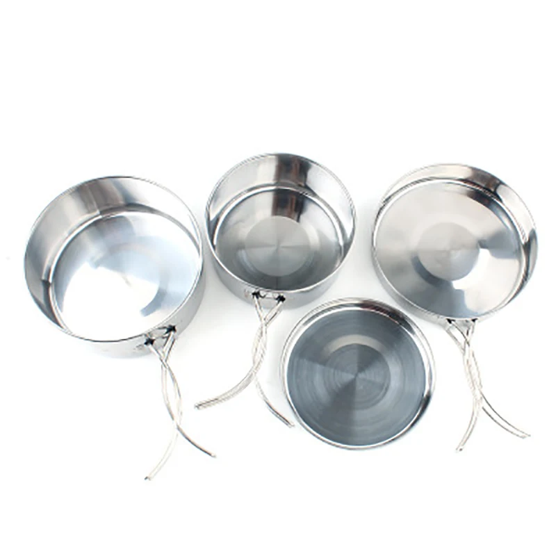 

2-3 Persons Cookware Set stainless steel Portable Travel Tableware Outdoor Camping Hiking Picnic Cooking Tool Set Pot Pan