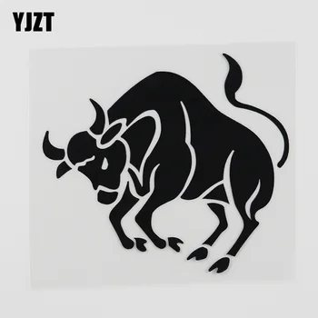 

YJZT 13.2CMX11.9CM Waterproof Taurus Bull Zodiac Sign Decal Vinyl Car Sticker Black/Silver 8A-0132