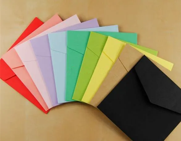 

50pcs/lot-10*10cm,12.7*12.7cm,15.8*15.8cm Color envelopes Square envelopes for bank card membership card wedding invitation