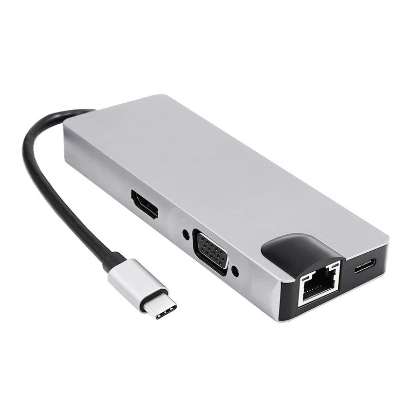 Док-станция 3,0 usb-хаб type C к HDMI 4K VGA PD RJ45 Gigabit LAN SD/TF карта HDMI концентратор адаптер станция для Macbook Pro samsung