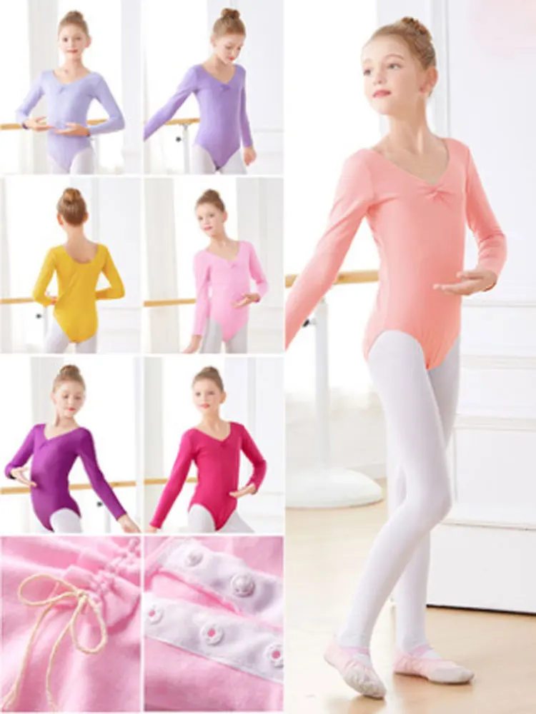 Ballet Leotards Kids Gymnastics Leotard Girls Dance Bodysuit Dancewear Dance Costumes Toddler Cotton Dance Leotard Short Sleeves