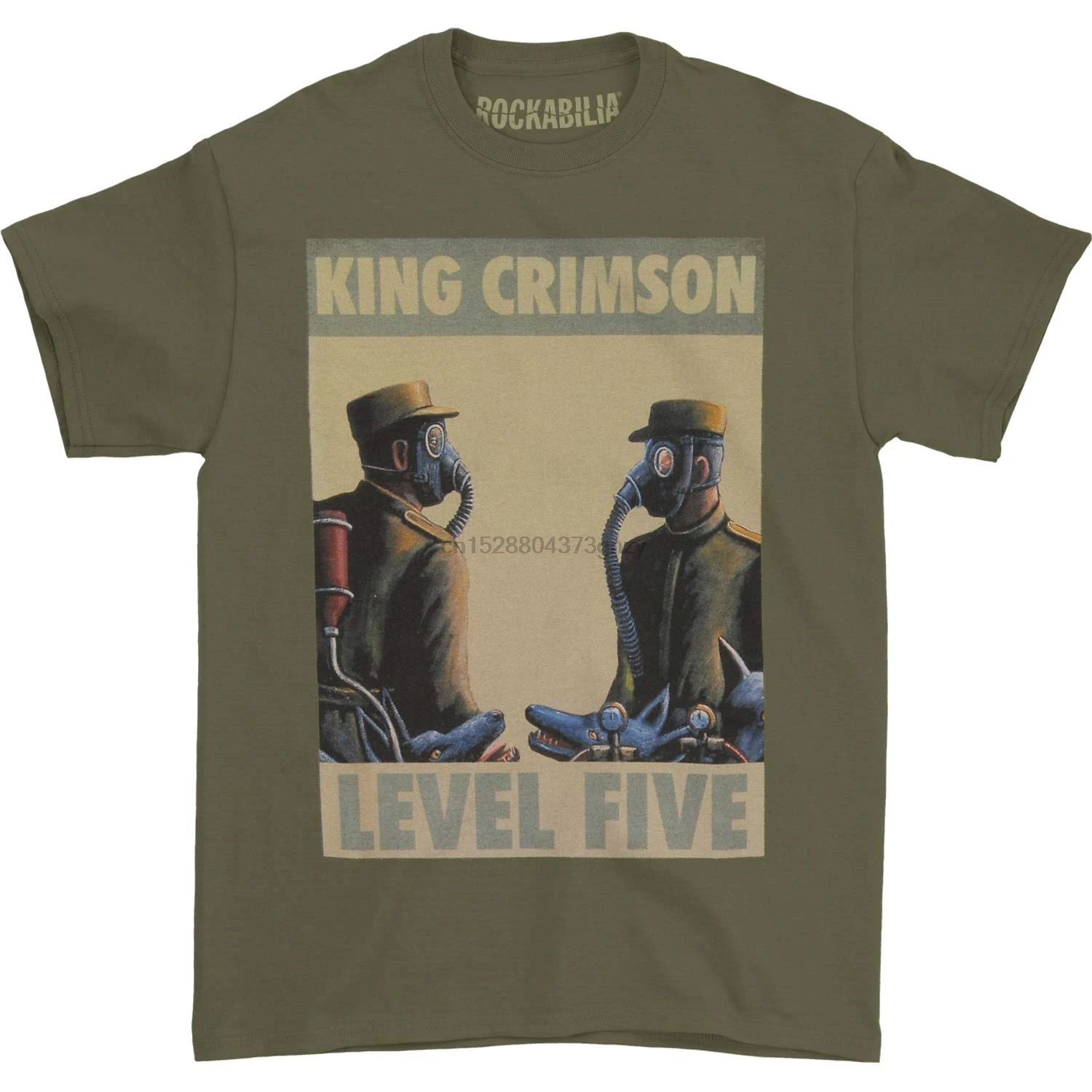 King Crimson Мужская Level Five (Ретро дизайн) Футболка зеленая забавная футболка с круглым