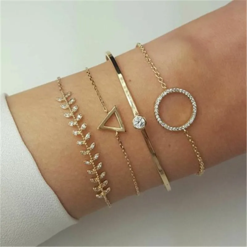 Женский браслет богемный поп треугольник круглый ювелирные изделия из бисера и страз Ретро темпераментный браслет регулируемый pulseras