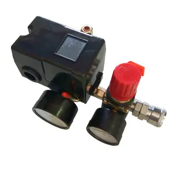 

90-120PSI Air Compressor Pressure Switch Control Valve Manifold Regulator Gauges