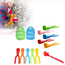 Snowball Maker Set Snowman & Penguin Snow Mold Snow Toys Kit Snowman Maker Tool Clip with Handle for Kids Outdoor Fun