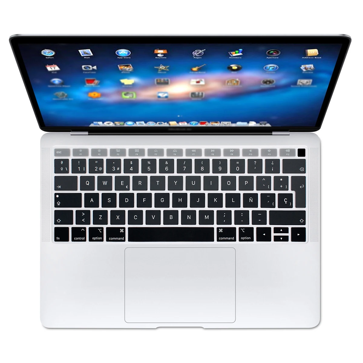 50 Rainbow Spanish Silicone Keyboard Protective Film for MacBook Air 13 A1932 with Touch ID Fingerprint Release