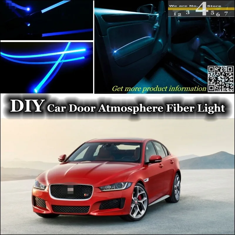 interior Ambient Light Tuning Atmosphere Fiber Optic Band Lights For Jaguar XE 2015 Inside Door Panel illumination Not EL light