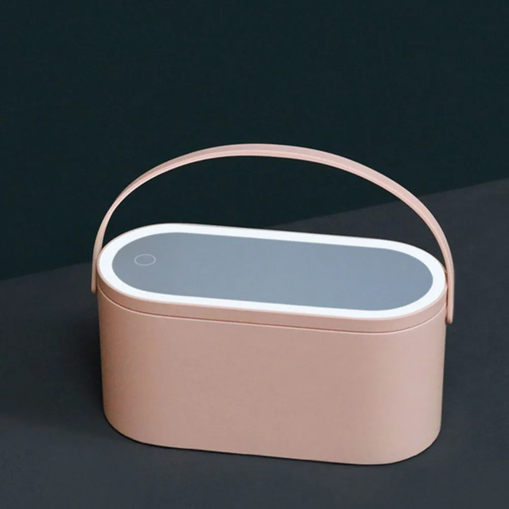 

Travel Makeup Mirror Detachable Multi Function Portable LED Lights Accessory Case Adjustable Storage Box Cosmetics Lightweight