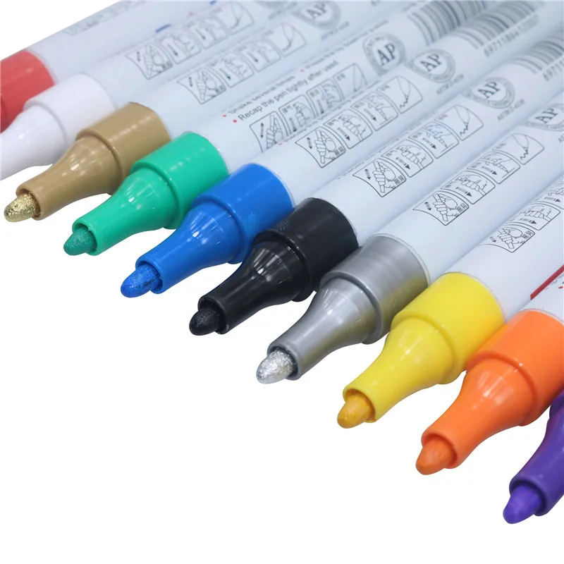 

12 color waterproof pen car colorful waterproof pen car tire tire tread repair permanent paint marker pen graffiti oily marker