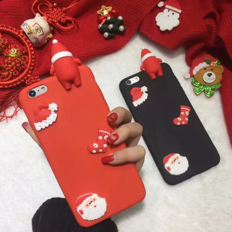 Веселый Рождественский 3D чехол с изображением лося для Xiaomi Redmi S2 Y2 Note 4X 5A 5 4A Санта Клаус карамельный цвет мягкий силиконовый чехол из ТПУ