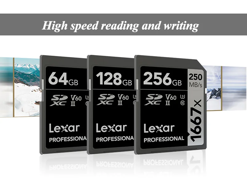 Lexar карта памяти 1667x SD Card 64 Гб 128 C10 256 ГБ V60 250 МБ/с. SDXC/SDHC U3 UHS-II класс 10 для 3D 4K видео Камера