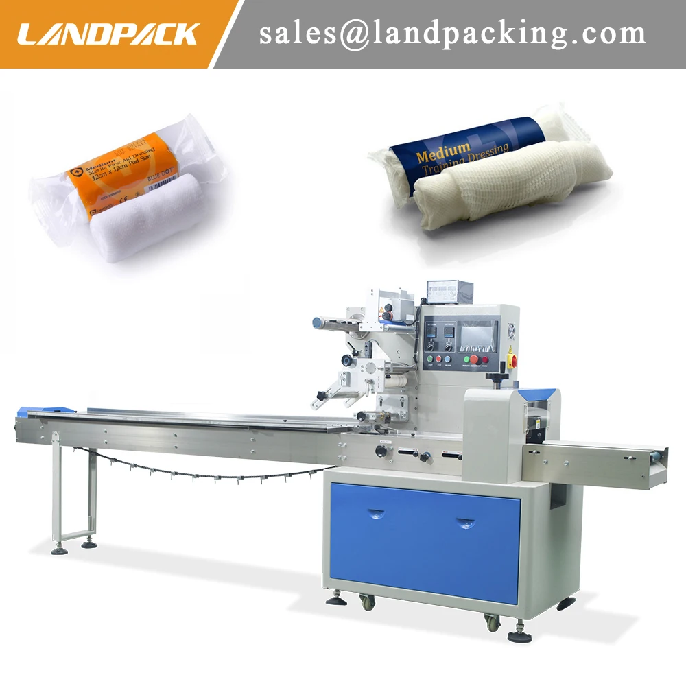 

Automatic Multifunction Medical Bandage Pillow Bag Horizontal Flow Pack Machine Profession