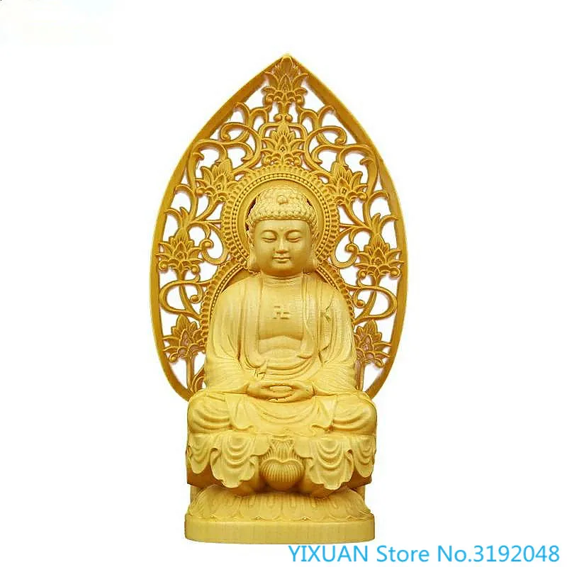 

Boxwood carving home Fengshui carving handicraft for Sakyamuni Buddha solid wood Buddha small ornament