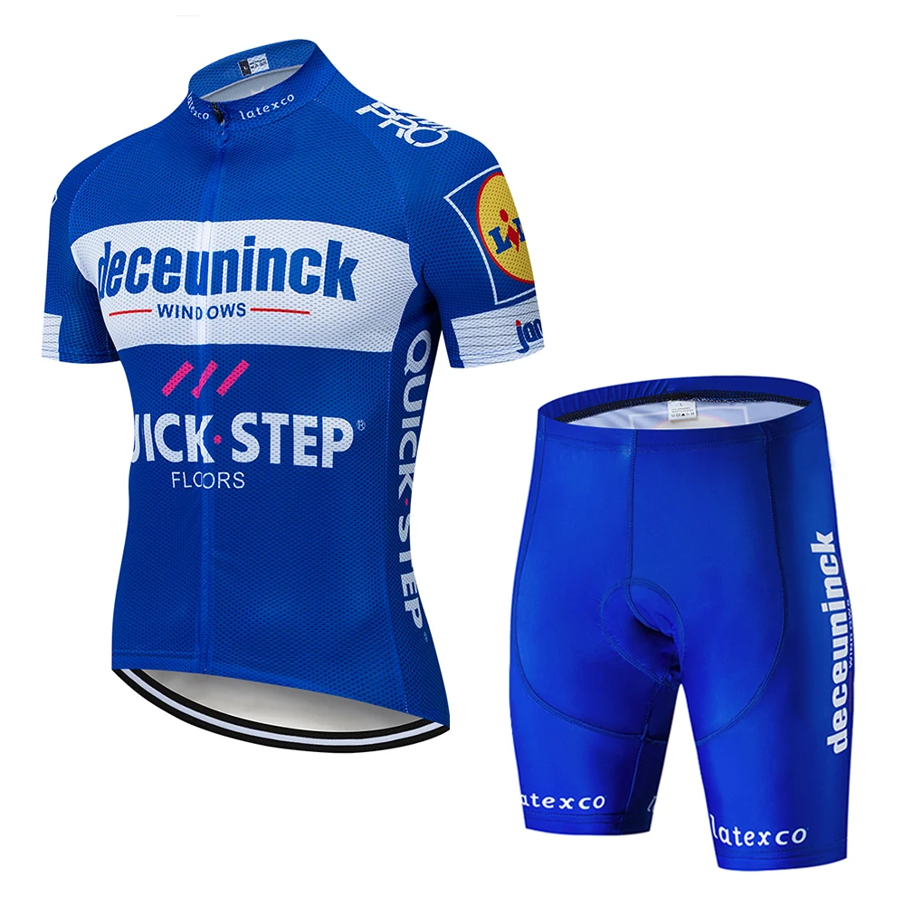 Синий одежда для команды велосипедистов быстросохнущая велосипед для мужчин одежда летняя quick Step pro велосипедные майки 9D Велоспорт гелиевая Подушка Шорты набор - Цвет: Pic Color