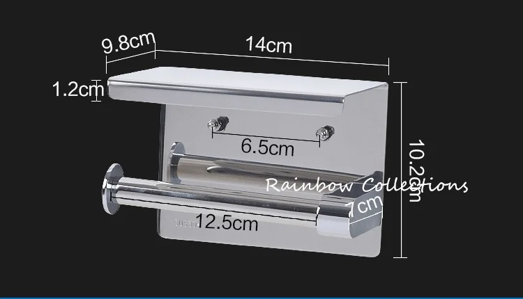 Stainless Steel 304 Bathroom Paper Holder Toilet Paper Holder Tissue Boxes with Shelf Bathroom Mobile Towel Rack