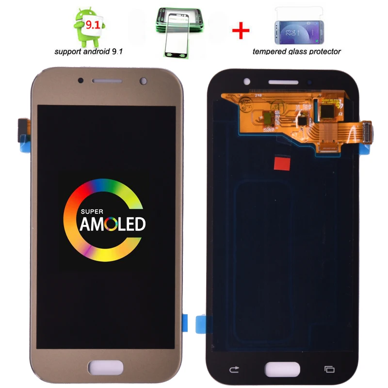 Супер AMOLED LCD Замена для SAMSUNG GALAXY A5 2017 Duos A520 A520F A520K ЖК-дисплей сенсорный экран