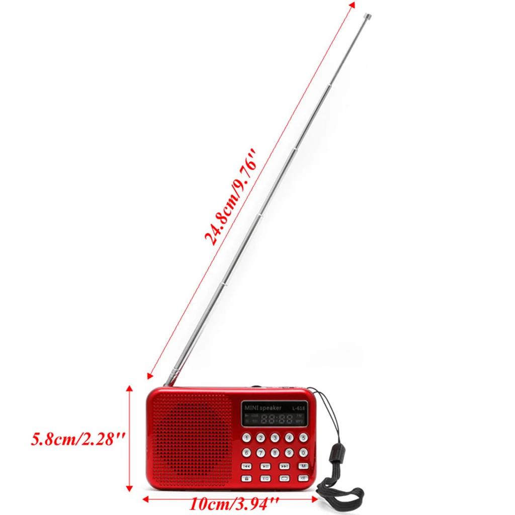 Мини lcd цифровой аудио FM радио динамик USB Micro SD TF карта MP3 музыкальный плеер