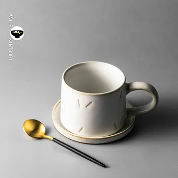

300ml stoneware Nordic small luxury coffee cup ins style set retro ceramic household coffee cup hand punch afternoon tea cup