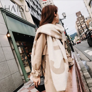 

2018 Direct Selling Real Winter Scarf Haisum Lady Thicken Warm Cape Long Shawl Knitted Bib Blanket Parcel Size 210 X 40cm W001