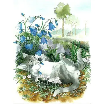 

Diy diamond painting Cross stitch kit 5D Diamond embroidery cat square rhinestone pasted mosaic painting Crafts Needlework