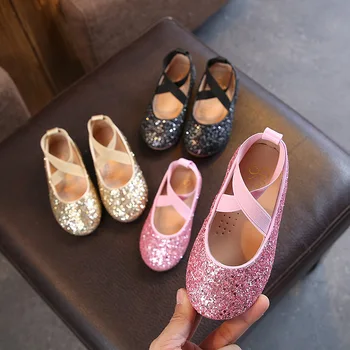 

Girls Sandals Sweet Princess Single Shoes Fashion Bowknot Bling Single Girls Casual Shoes Comfortable Soft Casual Kids Sandals