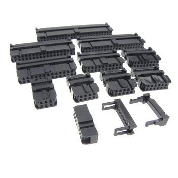 

10PCS/Lot IDC connector Socket 6P 8P 10P 12P 16P 20P 26P 30P 34P 40P 50P 64P 2.54mm IDC Female Connector