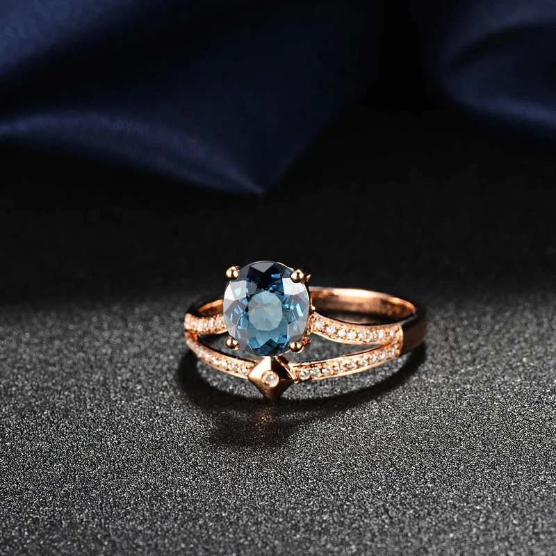 Bague Ringen Настоящее 925 Серебряное кольцо с круглым сапфиром серебряные украшения с драгоценными камнями женские вечерние подарки на годовщину Валентина