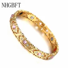 NHGBFT Новое поступление мужской здоровья магнитный браслет для женщин золото цвет нержавеющая сталь браслеты Шарм ювелирные изделия Прямая поставка