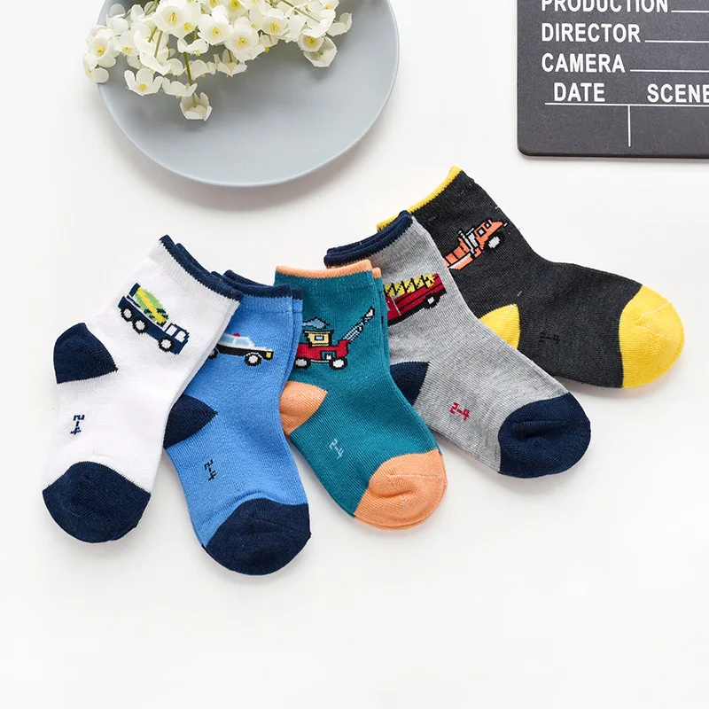 Spring And Autumn Combed Cotton CHILDREN'S Socks 1-3-5-7-9-Year-Old Big Boy Car Men And Women Child Baby Kids Cotton Socks