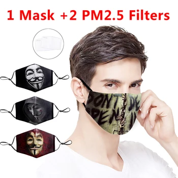 

3D Face Mask The Walking Dead Hip Hop Mouth PM2.5 Filter Reusable Protective Anti Dust Dustproof Half Bacteria Proof Flu Masks