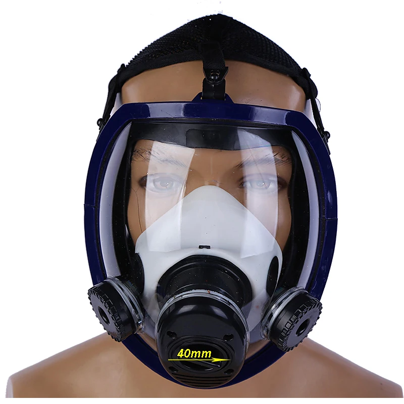 Spherical 6800 respirator gas mask 3 ports Multifunction Super clear Sealed protective mask Spray paint Organic gas Safety
