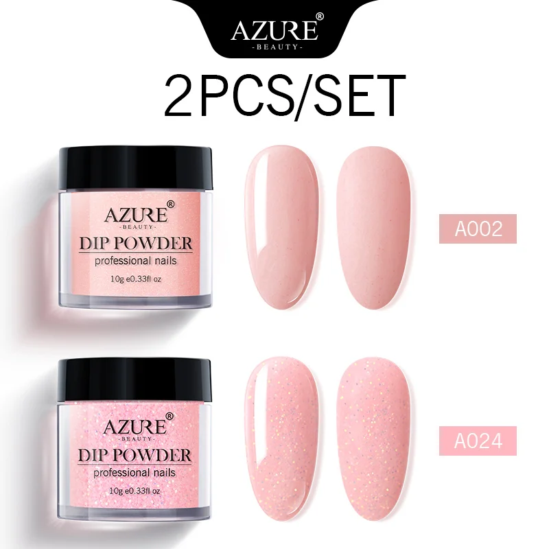 2PCS SET Лазурная красота Хамелеон термо ногтей Пудра для напыления набор сияющий голографический блеск погружающийся порошок ногтей натуральный сухой температурный порошок - Цвет: 2PCS SET