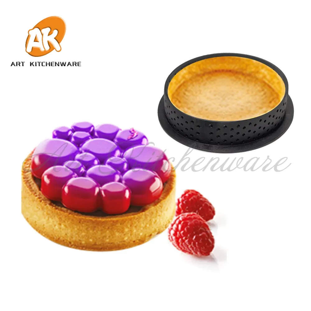 8 st eller 6 st mousse cirkelskärare dekorationsverktyg fransk dessert gör-det-själv kakform perforerad ring non-stick bakverk Torte
