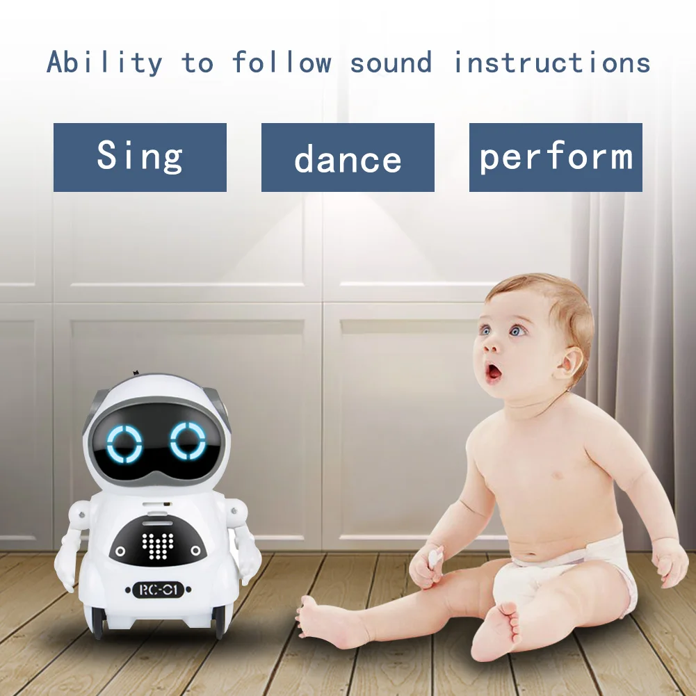 Educational Record Mini Toy Interactive Dialogue Singing Dancing Telling Story Kids Gift Boys Girls Intelligent Pocket Robot