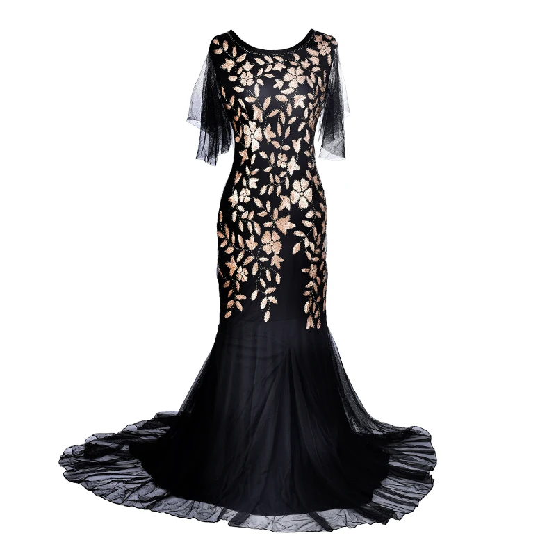 

Women's 1920s Vintage Flapper Fringe Beaded Great Gatsby Sequin Dresses Woman Party Night camisas mujer robe femme ete 2019