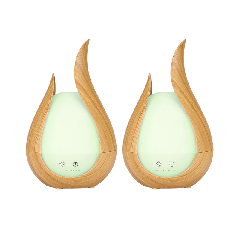 

-Humidifier, Aroma Humidifier, Wood Grain Ultrasonic Smart Office Humidifier, BB Silent Spray Night Light