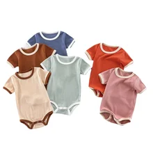 Peleles sólidos para bebé recién nacido, ropa de una pieza, mono de algodón para primavera y verano, novedad de 2022