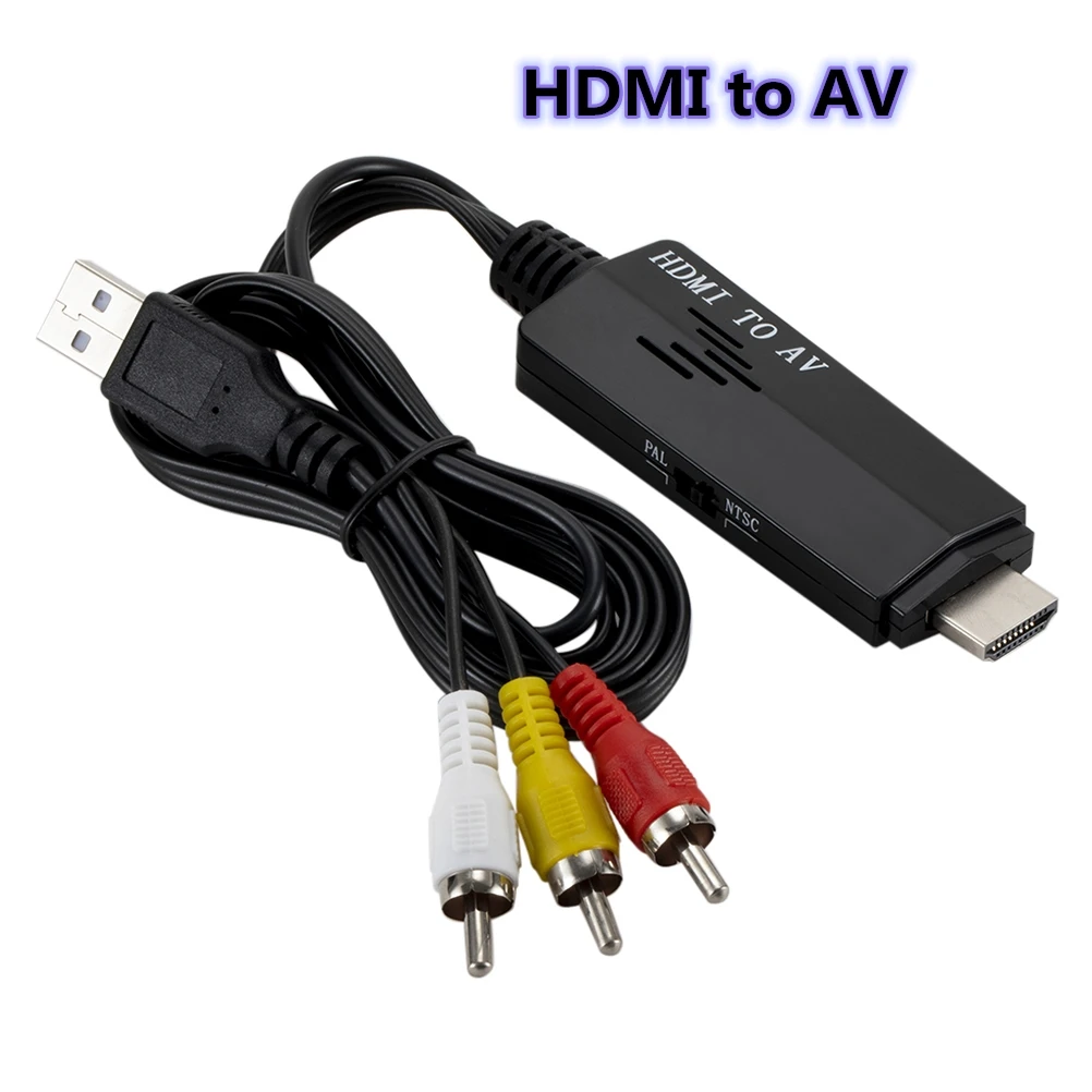 

HDMI to AV RCA Converter HDMI to AV 3RCA CVBS Composite Video and Audio Signal Conversion Converter Adapter 90cm