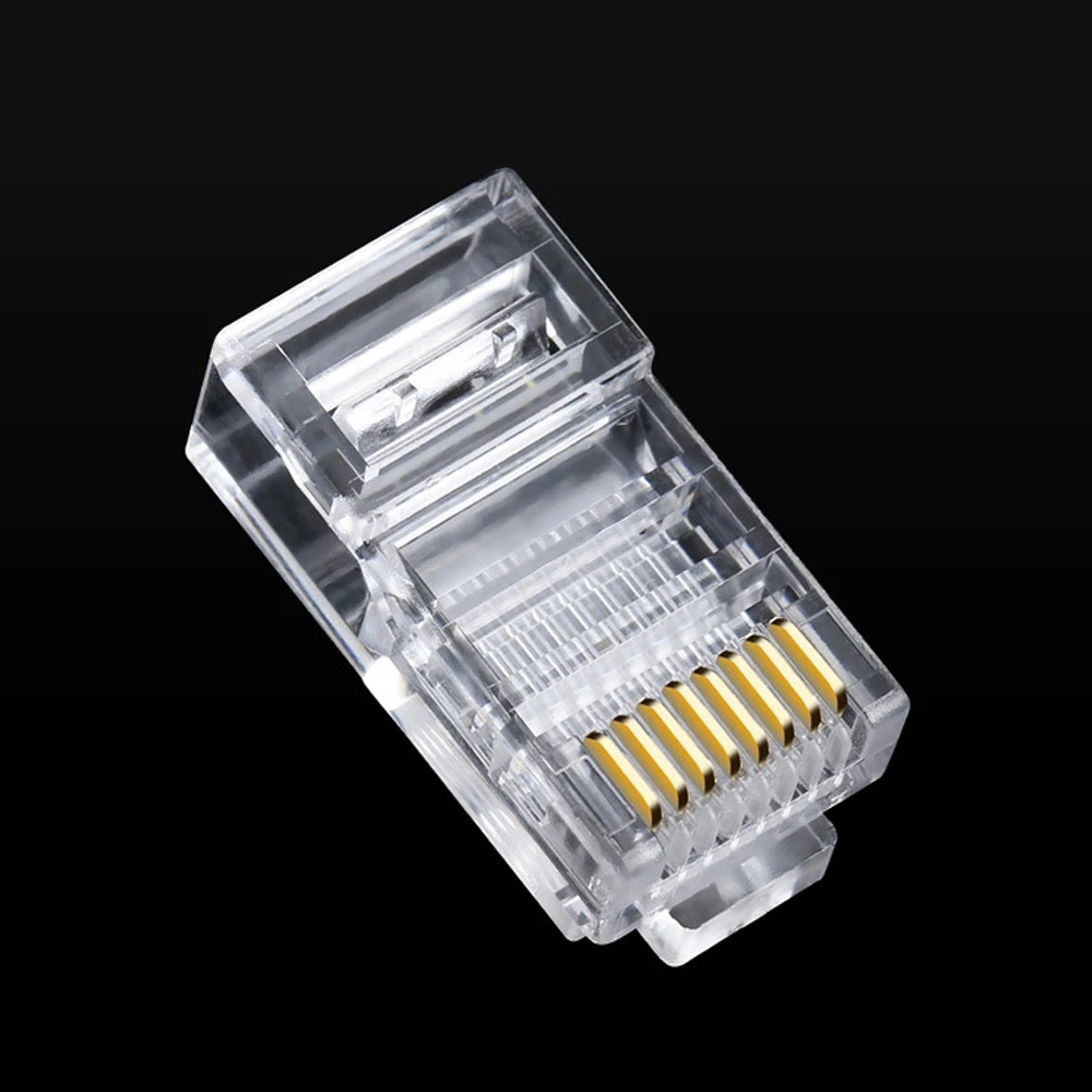 5/50PCS RJ45 Ethernet Cables Module Plug Network Connector RJ-45 Crystal Heads Cat5 Cat5e Gold Plated Cable | Обустройство дома