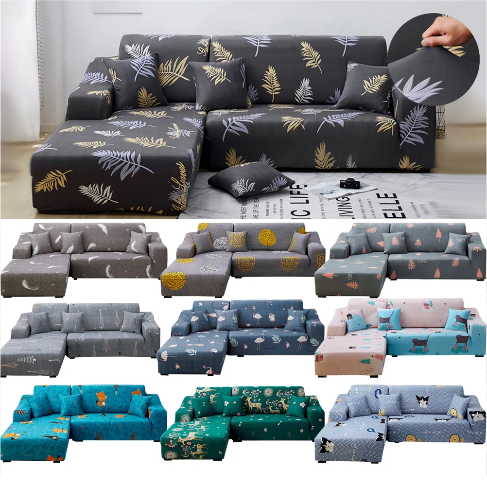 

L Shape Sofa Cover Elastic Spandex Couch Cover Corner Sofa Cover Sectional Sofa Chaise Longue Living Room Stretch Sofa Slipcover