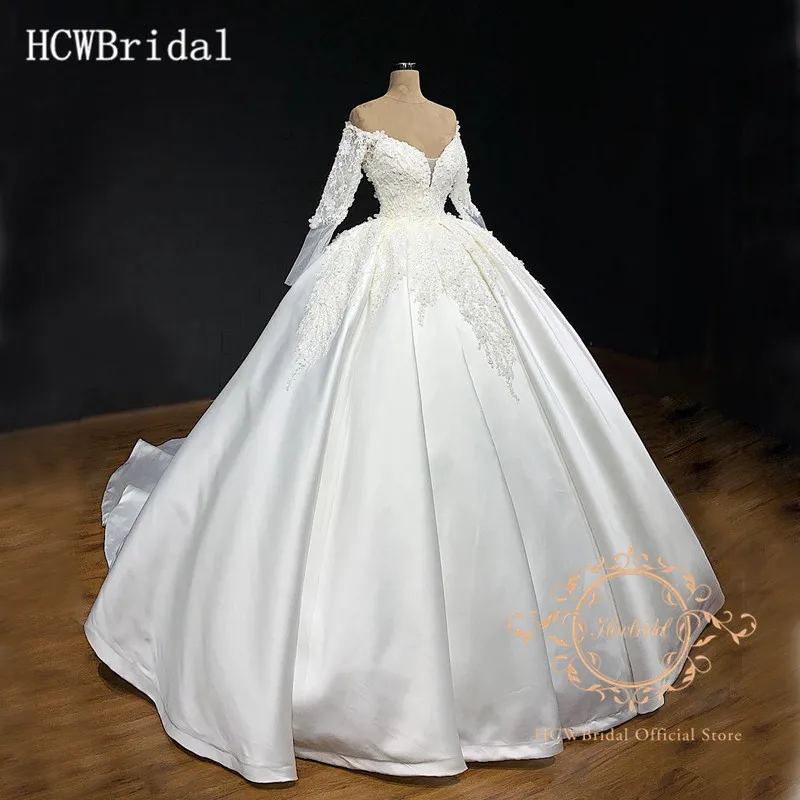 Satin wedding dresses ball gown Clearance
