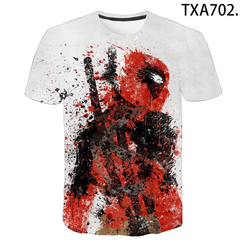 Funny T shirts Superhero Deadpool shirt Men Women Children T-shirts 3D Print Anime Tops Boy Girl Kids Streetwear Cool Tee | Мужская